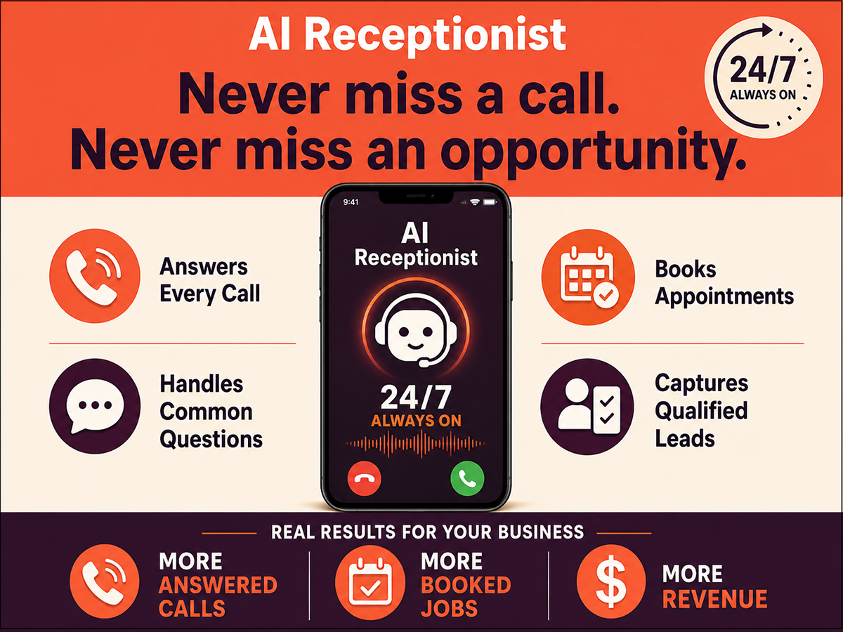 AI Receptionist: a 24/7 virtual receptionist that answers calls and books appointments