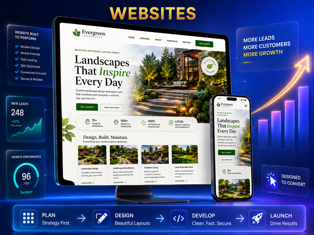 Fast, mobile-friendly websites designed to turn visitors into leads